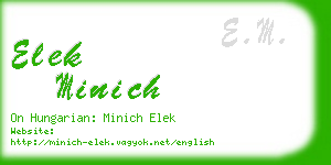 elek minich business card